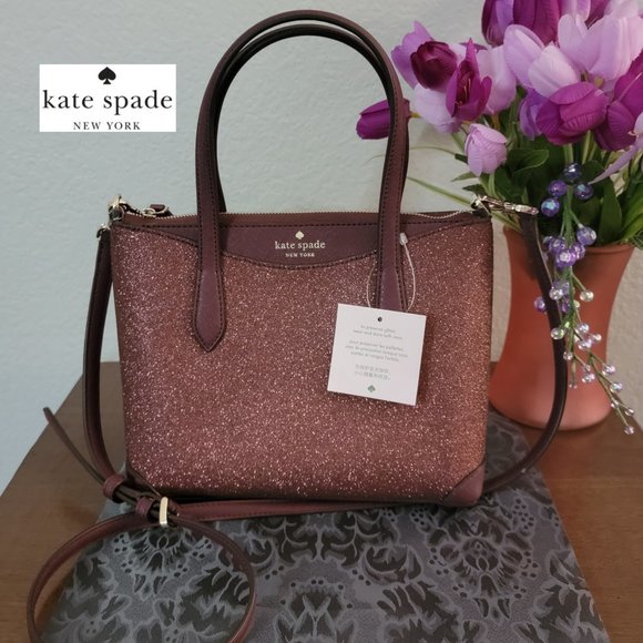 Kate Spade Purse Handbag Crossbody Shimmy Glitter Background